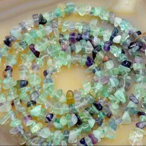 Fluorite M SZ Chip Beaded 34 “ Necklace AAA FIRM$